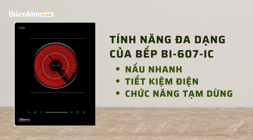 Combo bếp điện từ Binova BI-607-IC đa dạng tính năng